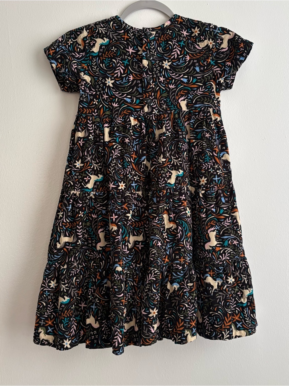 Hanna Andersson Unicorn Print Fit & Flare Corduroy Dress Girls 8 - Picture 3 of 3